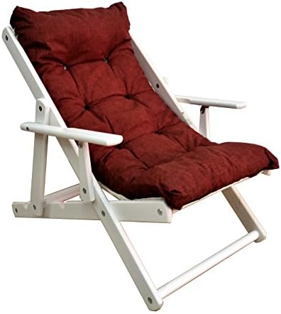 Liberoshopping Folding Wooden Relax Armchair with Cushion 100 cm Padding and 3 Positions Russia