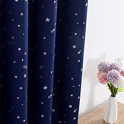 ZJXSNEH Silver Star Children Blackout Curtains for