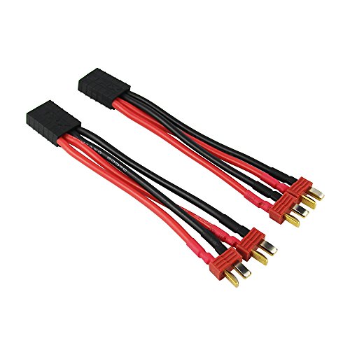 OliYin 2pcs 2-Male Anti-Skid Deans to 1-Female Traxxas TRX Parallel Connector Adapter(Pack of 2)
