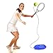 Tennis Trainer Rebounder Ball | Cemented Baseboard with Rope Solo Equipment Practice Training Aid Serve Hopper Sport Exercise Base Powerbase Self-Study Rebound Power Base Rebounder Pro (Light Blue)