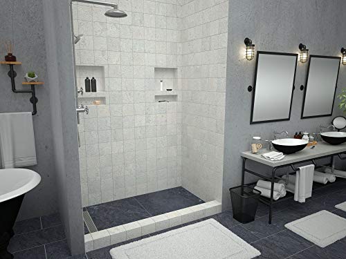Tile Redi USA T3460L-SCDNBVZ Redi Trench Shower Pan, 60" W x 34" D, Brushed Nickel