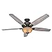 Hunter Fan Company 54062 Valerian 60-Inch Brittany Bronze Ceiling Fan with Five Barnwood Blades and a Light Kit
