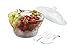 Adorn - 6.4 Quart Ice Chilled Salad Bowl Server on ice with Dome Lid and Serving Utensils | Multi-functional it Includes a Divider with Center Dip Cup | Shatter Resistant Crystal Clear Plastic
