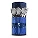 13 Piece Stainless Steel Family Cutlery Picnic Utensil Set with Travel Case for Camping | Hiking | BBQs - Includes Forks | Spoons | Knifes | Chopstick, Plus Nylon Commuter Case (Dark Blue)