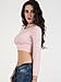 Joeoy Women's Fluffy Mohair Long Sleeve Knit Crop Top Sweater Jumper