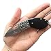 Kimter Mini Pocket Knife 3.94 Inch Sharp Ebony Wooden Handle Knives with Liner Lock 440 Steel Blade EDC for Camping Hunting Hiking Survival Tool