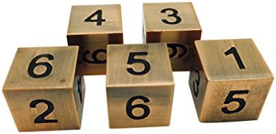 Norse Foundry Set of 5 D6 Metal Dice Commander Pack Gnomish Copper Perfect for Warhammer Shadowrun Warmachine