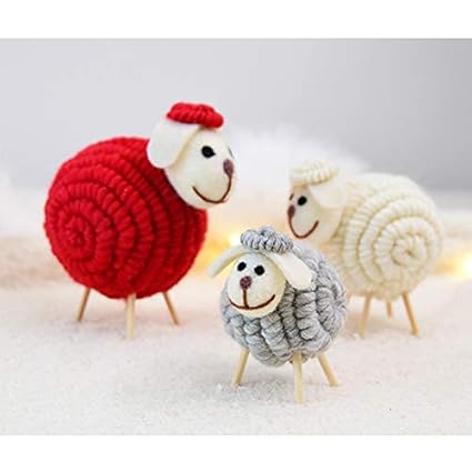 Napravi Rs Ameublement Et Decoration Decoration De La Maison 16 Cm L Vi Yo Christmas Decoration Ornaments Gris Mouton Forme Decoration Pendule De Table La Maison Decorations De Fetes 10
