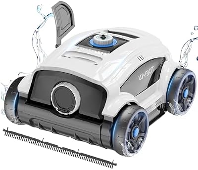 Robot de Piscine pour 130 Minutes D'utilisation, Aspirateur de Piscine Puissant, Double Moteur, évacuation Rapide de l'eau, Aspirateur pour Piscines Hors-Sol/extérieures Jusqu'à 100m²