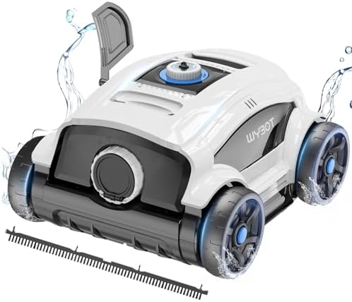 Robot de Piscine pour 130 Minutes D'utilisation, Aspirateur de Piscine Puissant, Double Moteur, évacuation Rapide de l'eau, Aspirateur pour Piscines Hors-Sol/extérieures Jusqu'à 100m²