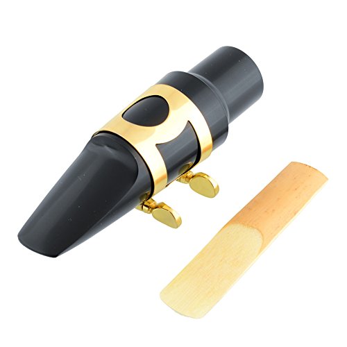 Xinzhi Sax Saxophone 5C Mouthpiece Metal with Mouthpiece Patches Pads Cushions Cap Buckle Gold Plating
