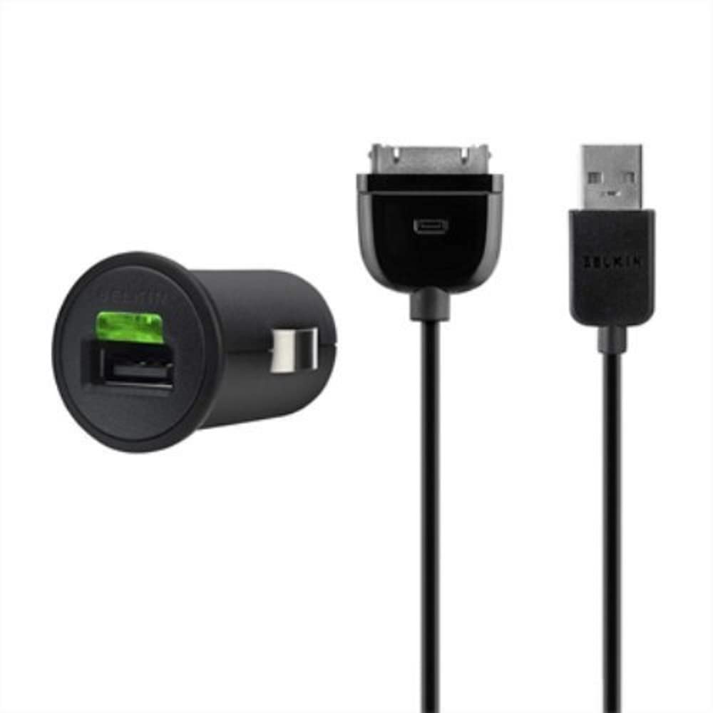 Belkin - Micro Car Charger adapter 2100 mAh + ChargeSync cable for iPhone/iPod/iPad (F8Z689cw)