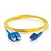 C2G/Cables To Go C2G 29920 OS2 Fiber Optic Cable - LC-SC 9/125 Duplex Multimode PVC Fiber Cable, Yellow (9.8 Feet, 3 Meters)
