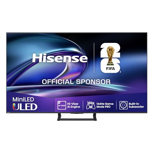 55E8Q - Mini LED Smart TV, Quantum Dot, 144Hz, Subwoofer Integrado, Dolby Vision IQ & Dolby Atmos, Full Array Local Dimming, Procesador Hi-View Engine