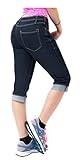 HyBrid & Company Women's Perfectly Shaping Stretchy Denim Capri Plus