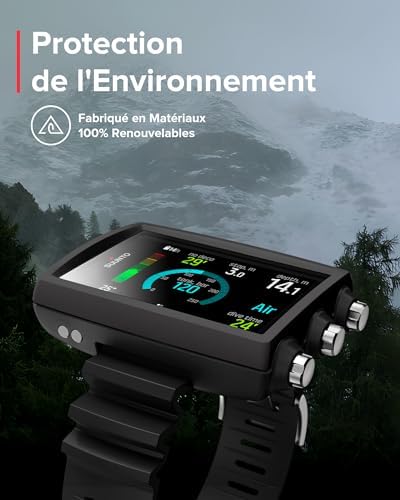Dive EON CORE Montre de Plongée Numérique avec Écran Couleur Facile à Lire, Étanche à 80m, Ordinateur Sous-Marine avec Fonctions de Réveil, Chronomètre, Météo, Boussole, Batterie Rechargeable