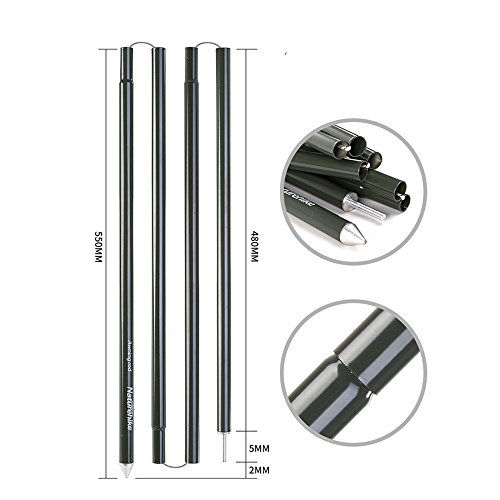 Tentock Aluminium Alloy Tarp Poles Tent Poles Rod Replacement for Tarp Sun Selter Awning Canopy 2pcs/Set - Thumbnail 4