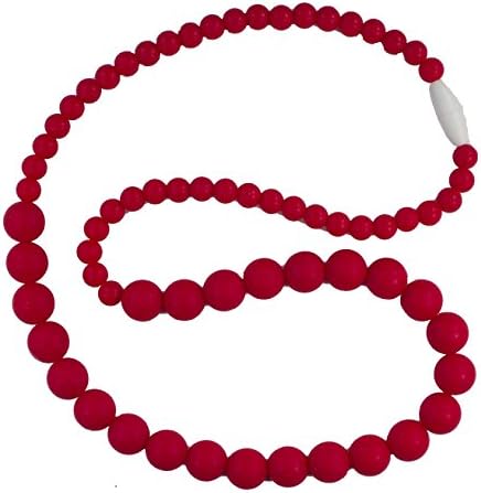 Silicone Teething Necklace for Mom to Wear - Color Scarlet - Our teething beads are made from 100% food grade silicone and are free of heavy metals, PVC and BPA free.