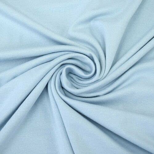 Soft Plain Cotton Jersey Stretch Knit T Shirt Baby Grow Craft Fabric Material 58" - 150 cm Wide Sold As 1 Meter Pre - Cut Lengths (Ice Blue)