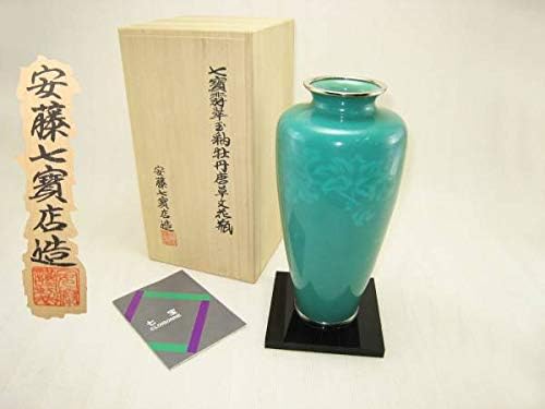 Amazon Co Jp 花器花瓶七宝翡翠玉釉牡丹唐草文花瓶安藤七宝店 古商品 ホーム キッチン