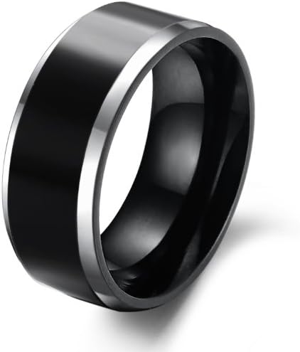 Men's Tungsten Ring/wedding Band,flat Top,two Toned Black,sizes 7 - 13 By Ecoyo (8)