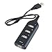 ADVANCED LIVING® Mini USB High Speed 4-Port 4 Port USB HUB Sharing Switch for Laptop PC Notebook Computer Black