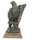 American Pride - Bald Eagle with Stars & Stripes Statue Sculpture