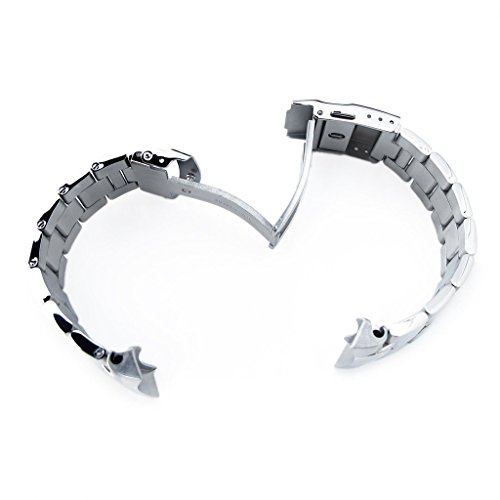 22mm Super Oyster Brushed Polished 316L SS Watch Band for Seiko