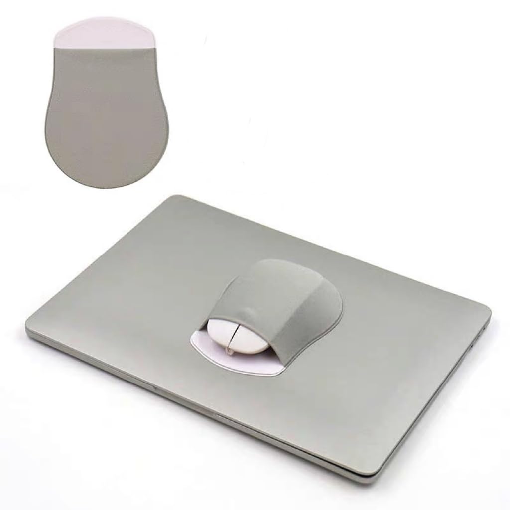AIQIBAO Reusable Adhesive Universal Stick-On Holder, Travel Pocket Pouch for Laptop, Wireless Mouse Holder (Gray)