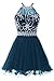 Musever Women's Halter Short Homecoming Dress Beading Tulle Prom Dress Red US 2