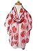 GERINLY Red Poppy Floral White Scarf for Women Oblong Shawl Wrap for Summer Travel Cotton Voile Beach Sarong