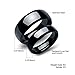 Fate Love His and Her Stainless Steel Pure Black Matching Set Real Love Couples Men Women Wedding Band (A Pair)