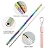 Metal Straws with Case-Stainless Steel Straws, Reusable Straws with Cleaning Brush, Collapsible Drinking Straws, Metal Straws Foldable with Case - 4 Pack