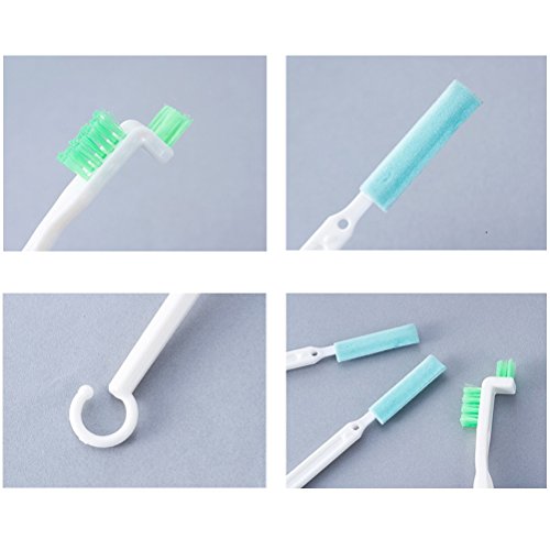NewFerU Tiny Window Door Track Groove Gap Cleaning Scrub Brush Set Utility Deep Detail Scrubber Cleaner Tool with Thin Handles for Small Hole Corner Spaces of Bottle Caps,Grout,Tile,Keyboard (2)