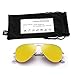 Retro Polarized Aviator Sunglasses Flash Tinted Lens Eyeglasses for Women Men UV400 (Gold Alloy / Polarized Yellow)