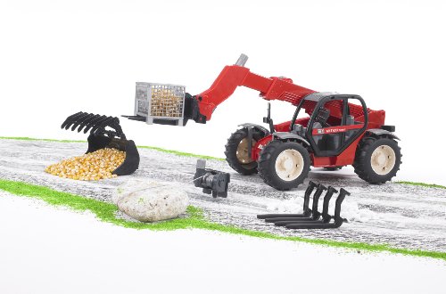 Bruder 02126 - Manitou Teleskoplader MLT 633 mit Zubehör – Bild 4