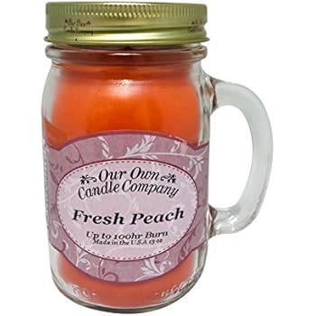 Our Own Candle Company Fresh Peach Scented 13 Ounce Mason Jar Candle