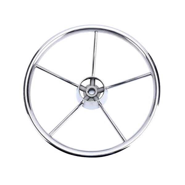 Amarine-made13-12-Inch-5-spoke-Destroyer-Style-Stainless-Boat-Steering-Wheel