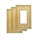 Franklin Brass W35060M-BB-C Classic Beaded Single Decorator Wall Switch Plate (3 Pack), 3-Pack, Brushed Brass