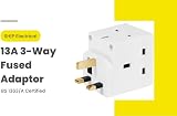 SHPELEC 13A 3-Way Fused Adaptor Triple Plug Outlet with Surge Protection view 6