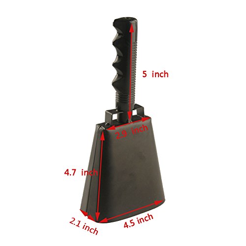 YELAIYEHAO 10 Inch Steel Cowbell with Handle Cheering Bell for Sports Events Large Solid School Bells & Chimes Percussion Musical Instruments Call Bell
