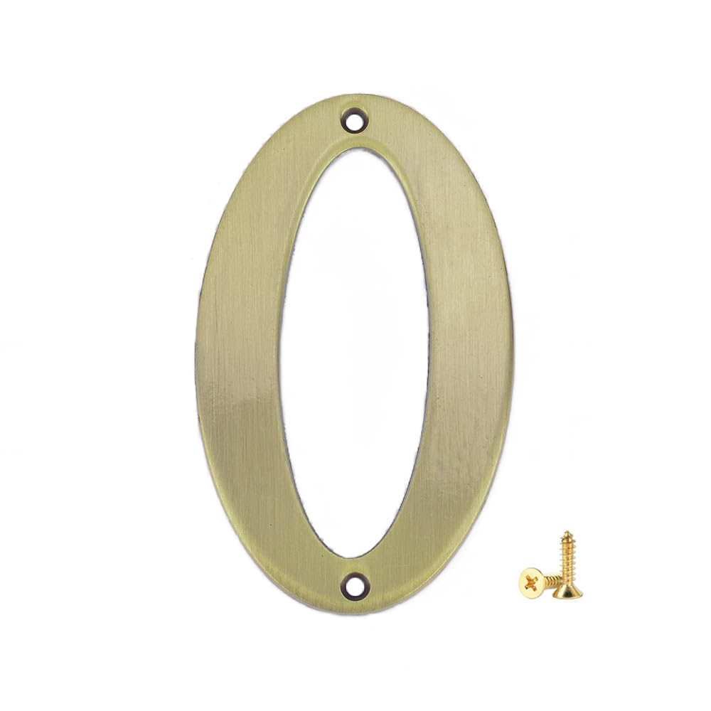 Photo 1 of 1Pcs 3Inch Metal House Numbers with M2 Screws Solid Zinc Alloy Mailbox Numbers for Outside, 3D Address Numbers for House, Apartment, Office, Hotel Room, Mailbox Signs (Bronze, No.0)