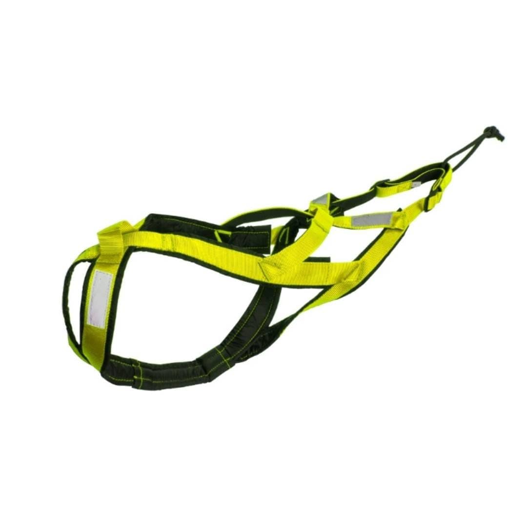 Total Harness Anti Traction for Sports with Dog, Running, Canicross, Sledding, Mushing, Bicycle, Scooter... (M Yellow)