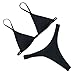 RUUHEE Women Brazilian Top Thong Bottom Sexy Padded Push up Two Piece Bikini Swimsuit (M(US Size 4-6), Black)