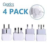 All European Travel Adapter Set by Ceptics, USA to Europe, Italy, Germany, England, Spain, Italy, Iceland, France (Type G, E/F, Type C, Type L) - 4 Pack - for Your Cell Phones, Tablets, iPhone, Camera
