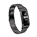 EloBeth Metal Bands Compatible with Fitbit Charge 3/3 SE Stainless SteelWristbands Butterfly Closure Watch Band Strap Replacement for Fitbit Charge 3/3 SE Smart Fitness Watch Band(Black)