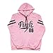 Women's Chic Drawstring Loose Striped Long Sleeve Pink Hoodies Sweatshirt