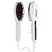 Droiee Hair Straightener Brush - Best Electric Ceramic Heating Straightening Brush for Women - Anti Scald, Static, Detangling and Silky Straight [White with Red]