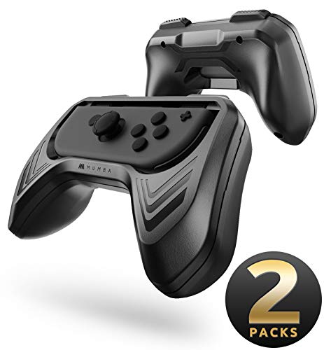 Mumba Grip for Nintendo Switch Joy-Con, 2-Pack Switch Controller Grip Handle Kit for Nintendo Switch Joy-Con (Black)