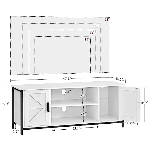 WEENFON Farmhouse TV Stand for up to 55 Inch TV, Entertainment Center